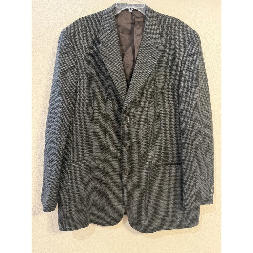 Austin Reed London for Dillards Mens 48L Grey Houndstooth 3-Button Sport Coat